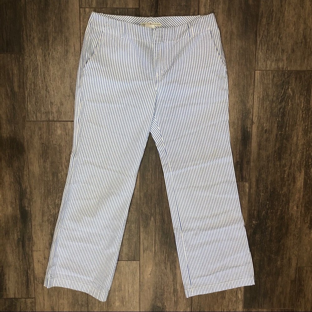 Tommy Hilfiger Seersucker Wide Leg Pants